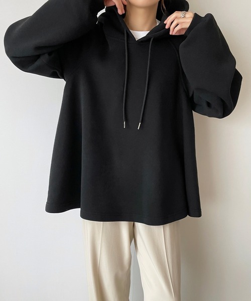 「JUNOAH」 プルオーバーパーカー LARGE ブラック レディース_画像2