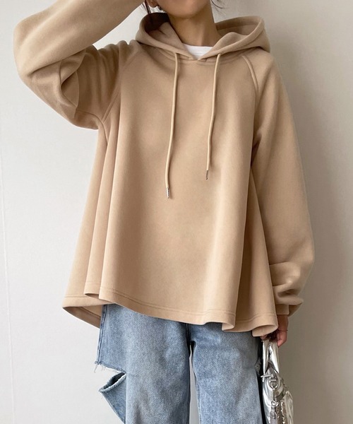 「JUNOAH」 プルオーバーパーカー LARGE ブラック レディース_画像5