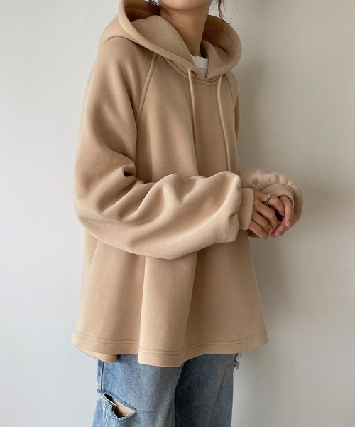 「JUNOAH」 プルオーバーパーカー LARGE ブラック レディース_画像7