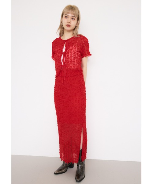 「SLY」 半袖ニット FREE アイボリー レディース_画像3