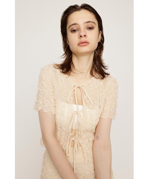 「SLY」 半袖ニット FREE アイボリー レディース_画像6