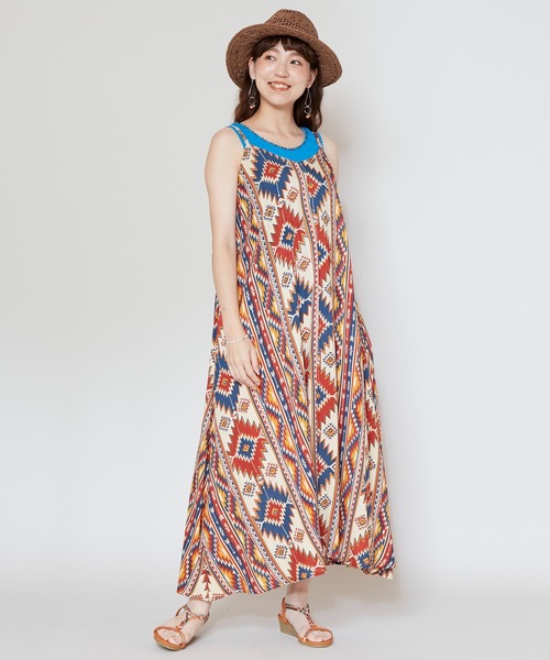 「チャイハネ」 キャミソールワンピース FREE パープル レディース_画像4