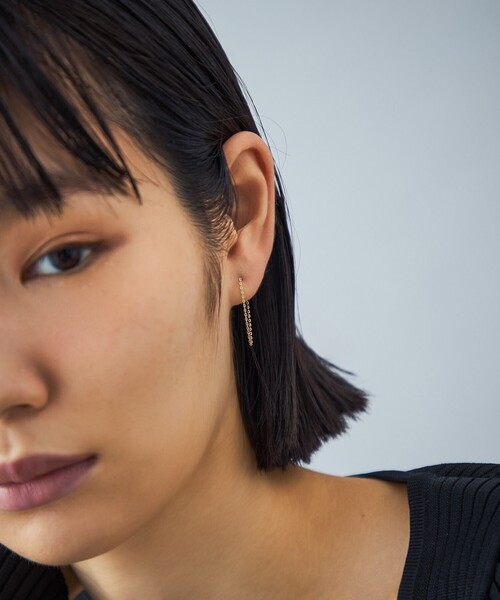 ピアス K18 ピアス ドレープ レディースの画像