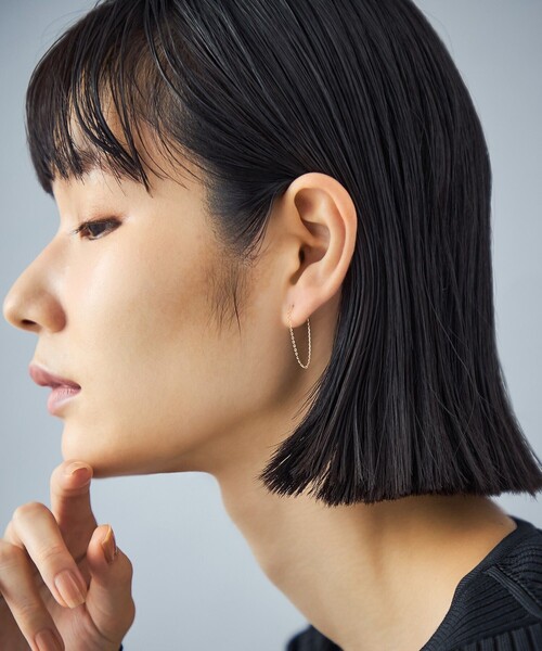 ピアス K18 ピアス ドレープ レディースの画像