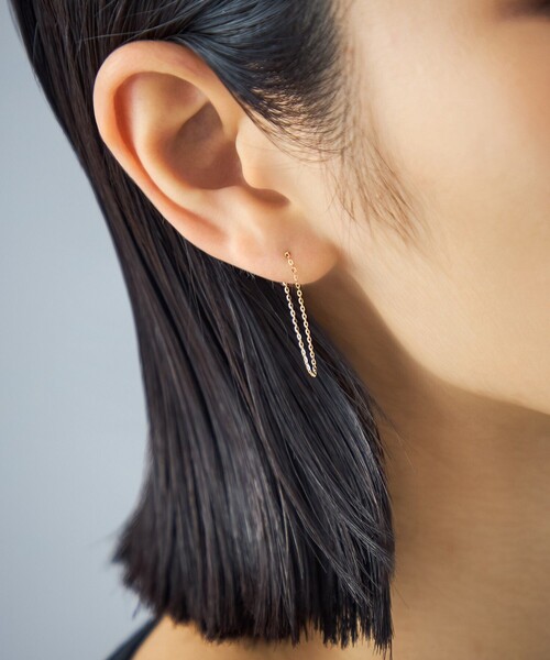 ピアス K18 ピアス ドレープ レディースの画像