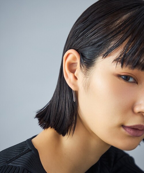 ピアス K18 ピアス ドレープ レディースの画像