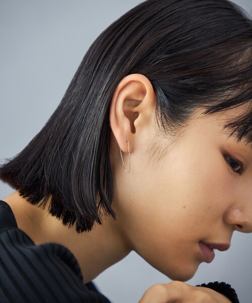 ピアス K18 ピアス ドレープ レディースの画像