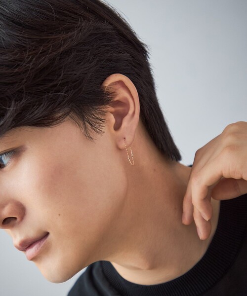 ピアス K18 ピアス ドレープ レディースの画像