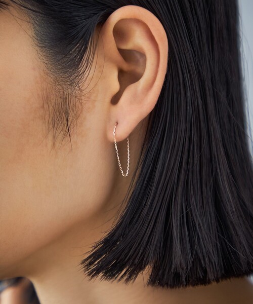 ピアス K18 ピアス ドレープ レディースの画像