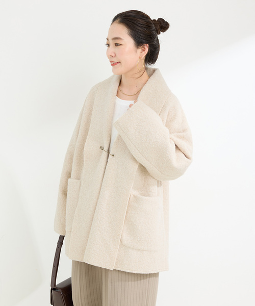 お値下げ中！ブークレージャージ着流しコート B.C STOCK（ベーセーストック） コート アウター 「追加」ブークレー