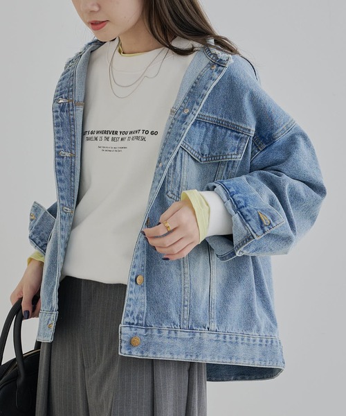 pual ce cin 「PUAL CE CIN」 デニムジャケット FREE サックスブルー