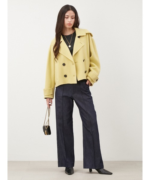 Mila Owen Pコート サイズS-M相当 Mila Owen（ミラオーウェン） ピーコート 1 イエロー レディース