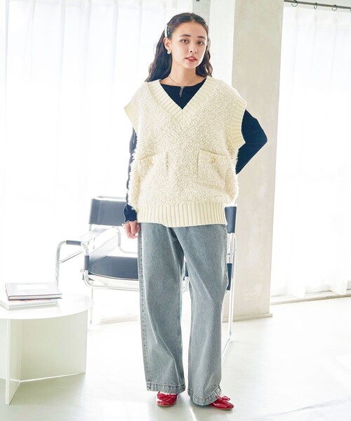 「FREAK'S STORE」 デニムパンツ MEDIUM ターコイズブルー レディース_画像7