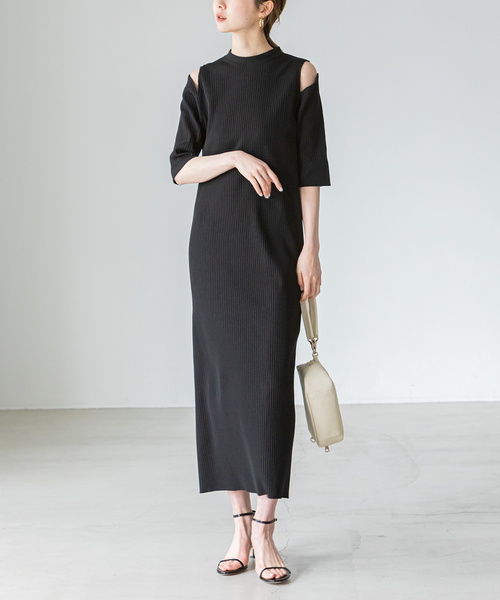 「NOBLE」 7分袖ワンピース FREE ベージュ レディース_画像4