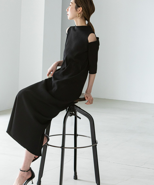 「NOBLE」 7分袖ワンピース FREE ベージュ レディース_画像6