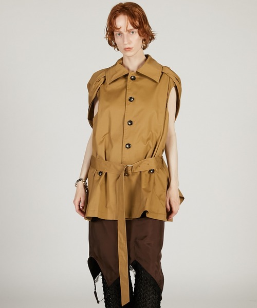 コート アウター ドレープコート / Balloon Shaped Sleeveless Coat レディース_14