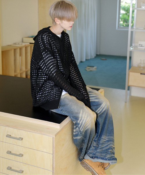 「neos」 ジップアップパーカー X-LARGE アイボリー メンズ_画像3