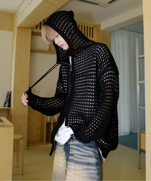 「neos」 ジップアップパーカー X-LARGE アイボリー メンズ_画像7