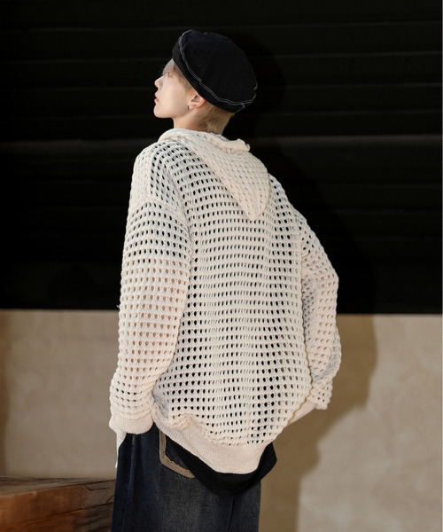 「neos」 ジップアップパーカー X-LARGE アイボリー メンズ_画像9