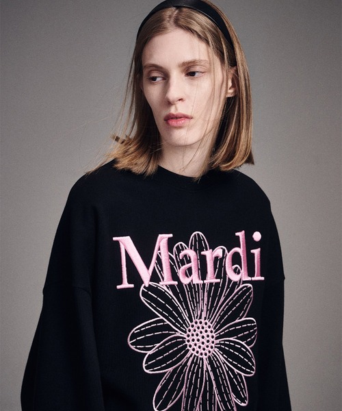 「Mardi Mercredi」 スウェットカットソー FREE ブラック×ピンク レディース_画像4