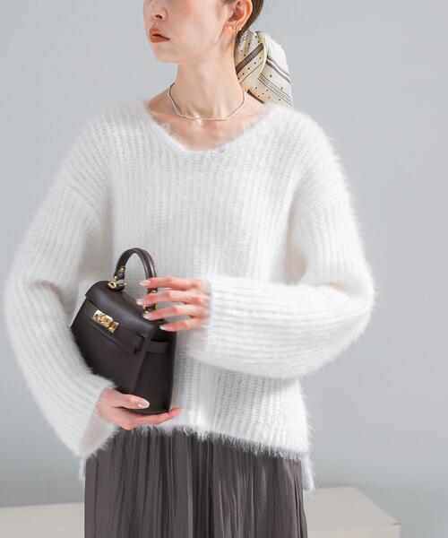 THE TOE 新品未使用 VneckKnitシャギーニットホワイト the toe シャギーニット white vネックニット｜THE TOE ザトゥー