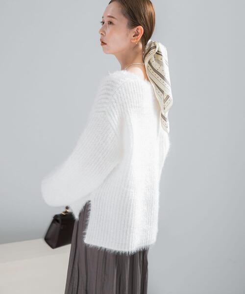 THE TOE 新品未使用 VneckKnitシャギーニットホワイト the toe シャギーニット white vネックニット｜THE TOE ザトゥー