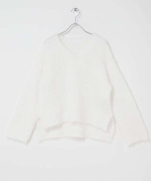 ニット セーター シャギーVネックニット レディース : ZOZOTOWN Yahoo