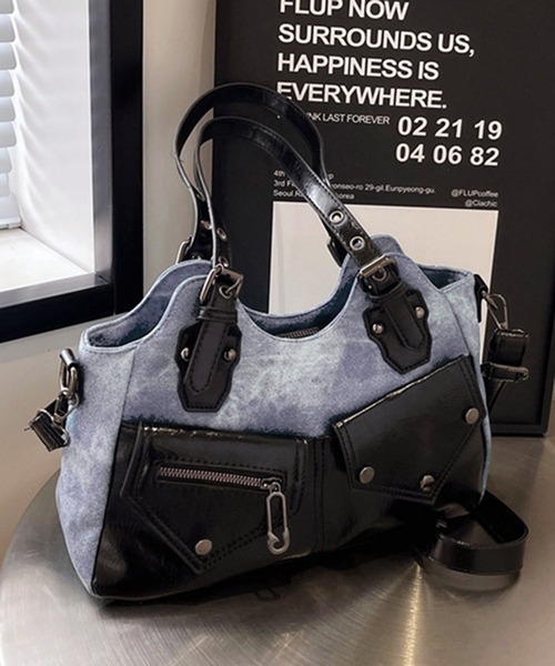 ショルダーバッグ バッグ Y2K 配色デザイン ショルダーバッグ レディース | lulufa | 04