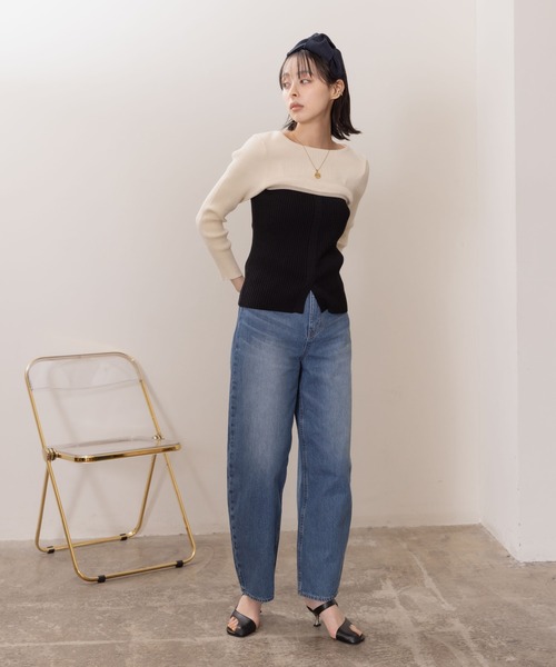 「Eimee Law」 長袖ニット 38 ベージュ レディース_画像2