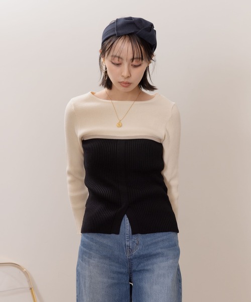 「Eimee Law」 長袖ニット 38 ベージュ レディース_画像5