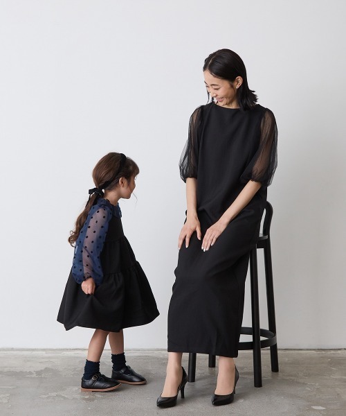 「riziere」 7分袖ワンピース M ブラック レディース_画像8