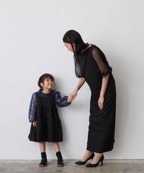 「riziere」 7分袖ワンピース M ブラック レディース_画像9