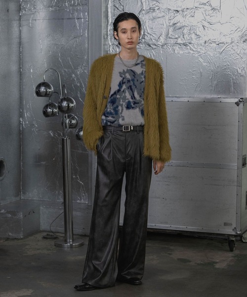 「HARE」 ニットカーディガン MEDIUM グリーン メンズ_画像2