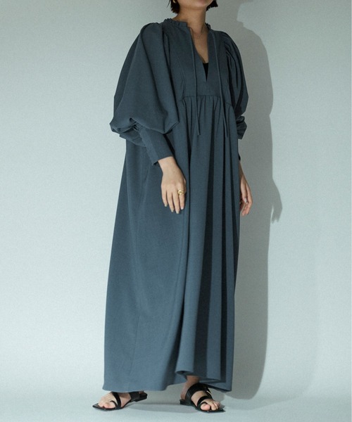 「Ezick」 長袖ワンピース FREE オフホワイト レディース_画像3