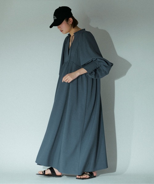 「Ezick」 長袖ワンピース FREE オフホワイト レディース_画像5