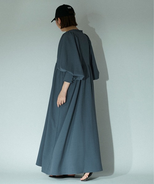 「Ezick」 長袖ワンピース FREE オフホワイト レディース_画像6