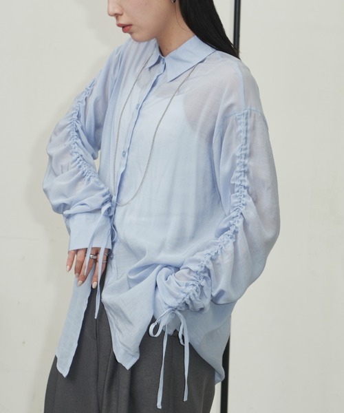 「Aunt Marie's」 長袖シャツ FREE ブルー レディース_画像3