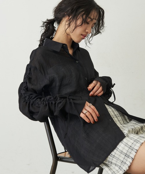 「Aunt Marie's」 長袖シャツ FREE ブルー レディース_画像4