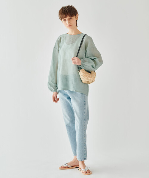 「LE GLAZIK」 長袖シャツ 36 グリーン系その他 レディース_画像2