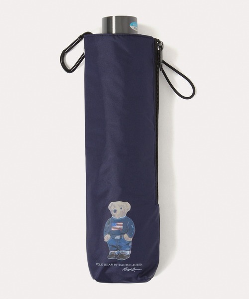 【美品】Polo Bear めちゃ軽⭐︎折りたたみ傘 ネイビー POLO RALPH LAUREN（ポロ・ラルフローレン） 日傘 uvカット 折りたたみ