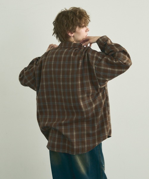 「Shoowtime」 長袖ネルシャツ X-LARGE キャメル メンズ_画像3