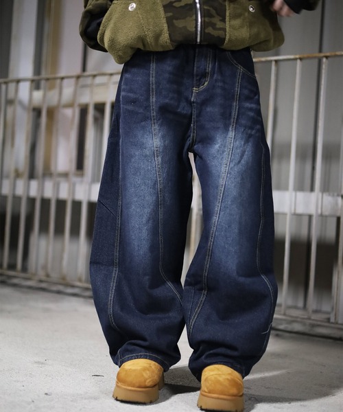 ATMARK ワイドパンツ ジーンズ デニム デニムパンツ 「2サイズ展開