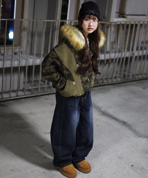 ATMARK ワイドパンツ ジーンズ デニム デニムパンツ 「2サイズ展開 