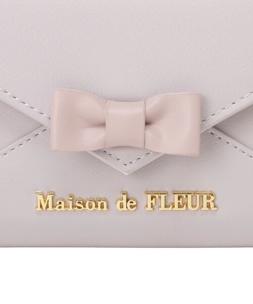 リボンレターロングウォレット メゾンドフルール Maison de FLEUR（メゾンドフルール） 財布 リボンキルティングロング