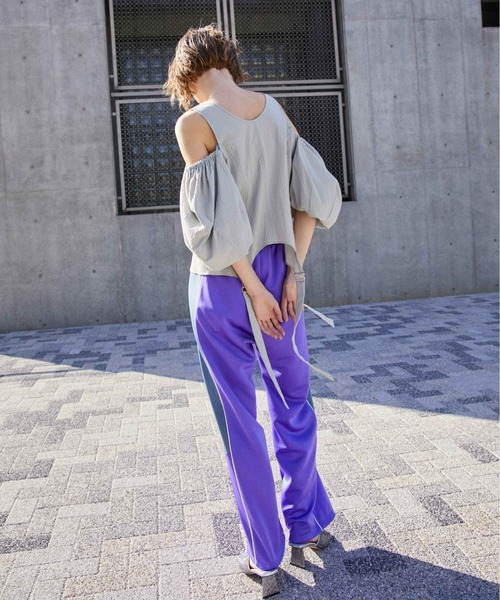 「MAISON SPECIAL」 ジャージパンツ 36 パープル レディース_画像5