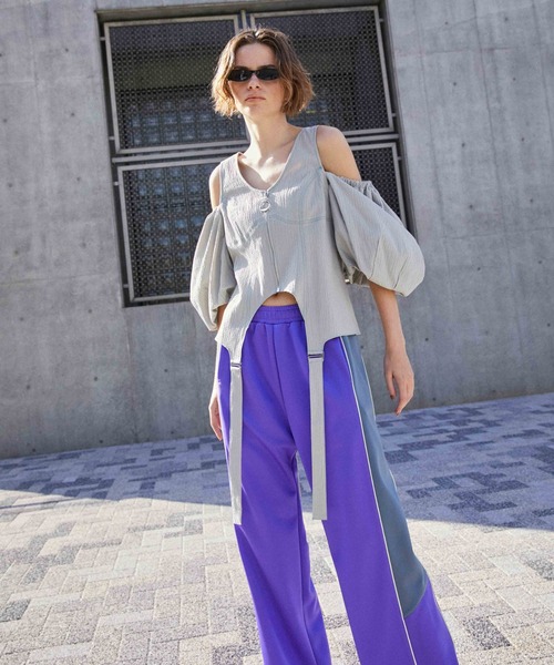 「MAISON SPECIAL」 ジャージパンツ 36 パープル レディース_画像6