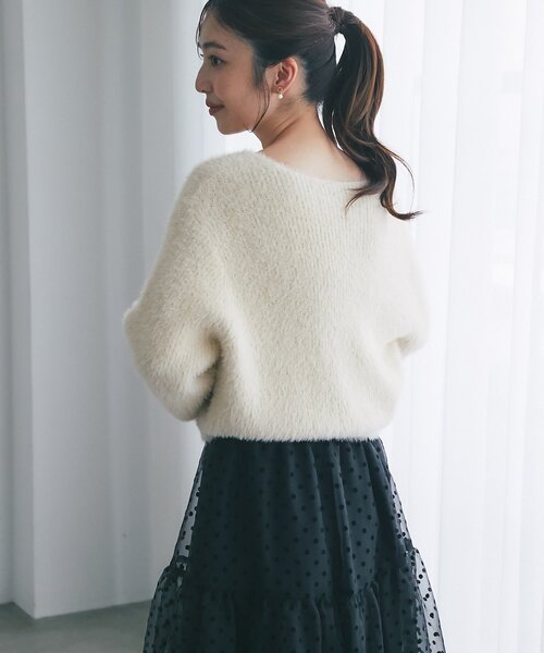 「La boutique BonBon」 ニットカーディガン FREE チャコールグレー レディースの画像
