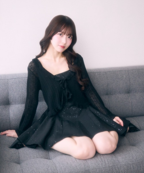 TITTY＆CO.（ティティーアンドコー） ワンピース バックリボンラメ 