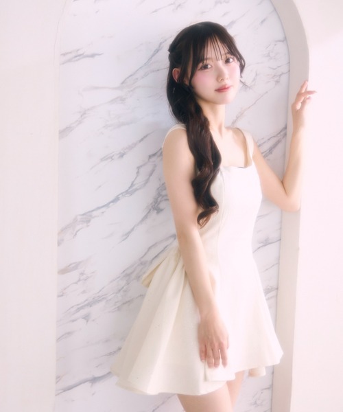 TITTY＆CO.（ティティーアンドコー） ワンピース バックリボンラメ 