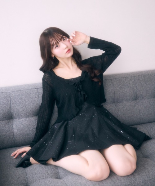 TITTY＆CO.（ティティーアンドコー） ワンピース バックリボンラメ